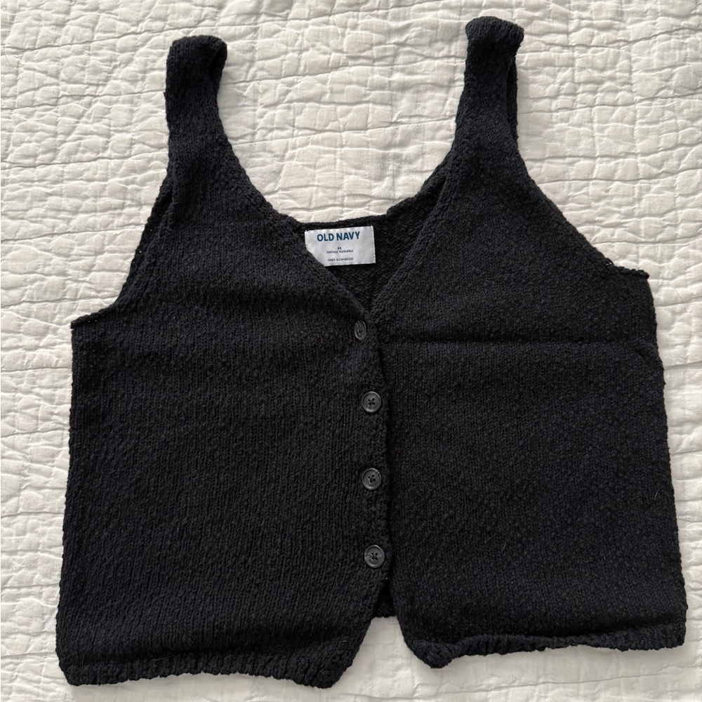 Old Navy Charcoal Knit Vest